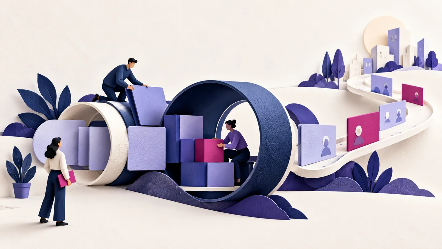 Editorial illustration exploring build an agency pipeline around delivery capacity