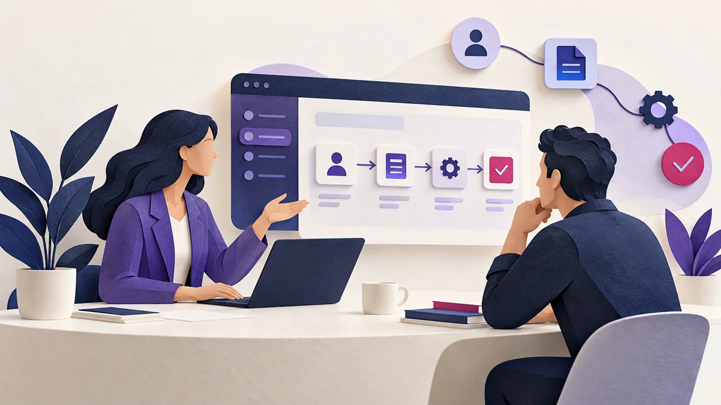 Editorial illustration exploring how to invite prospects to a SaaS demo they can evaluate
