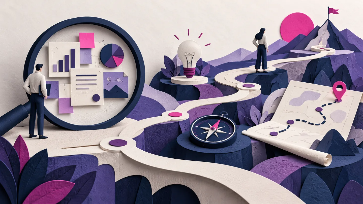 Editorial illustration exploring design a consulting diagnostic that starts the right engagement
