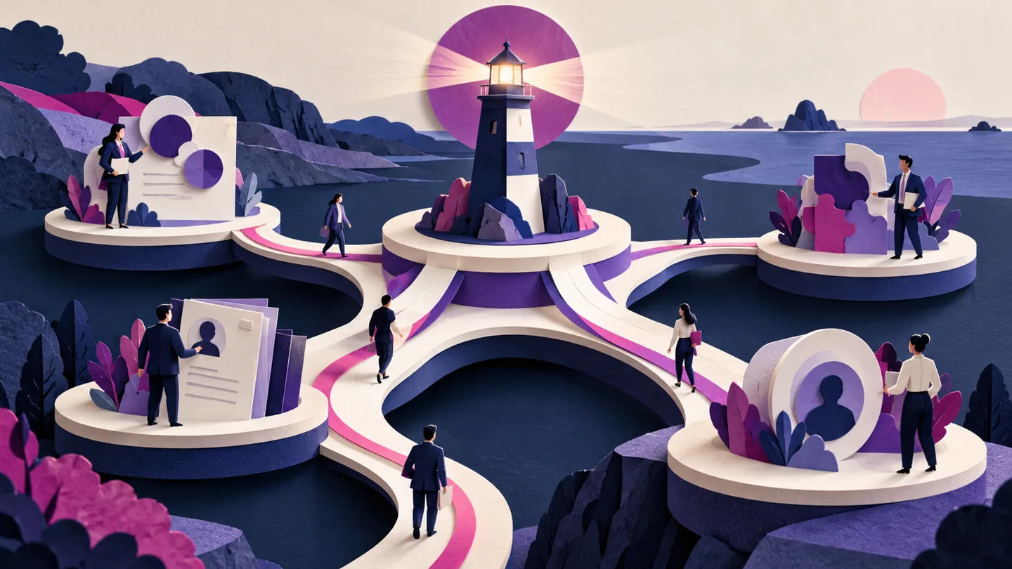 Editorial illustration exploring make partner-led outreach consistent across a professional firm