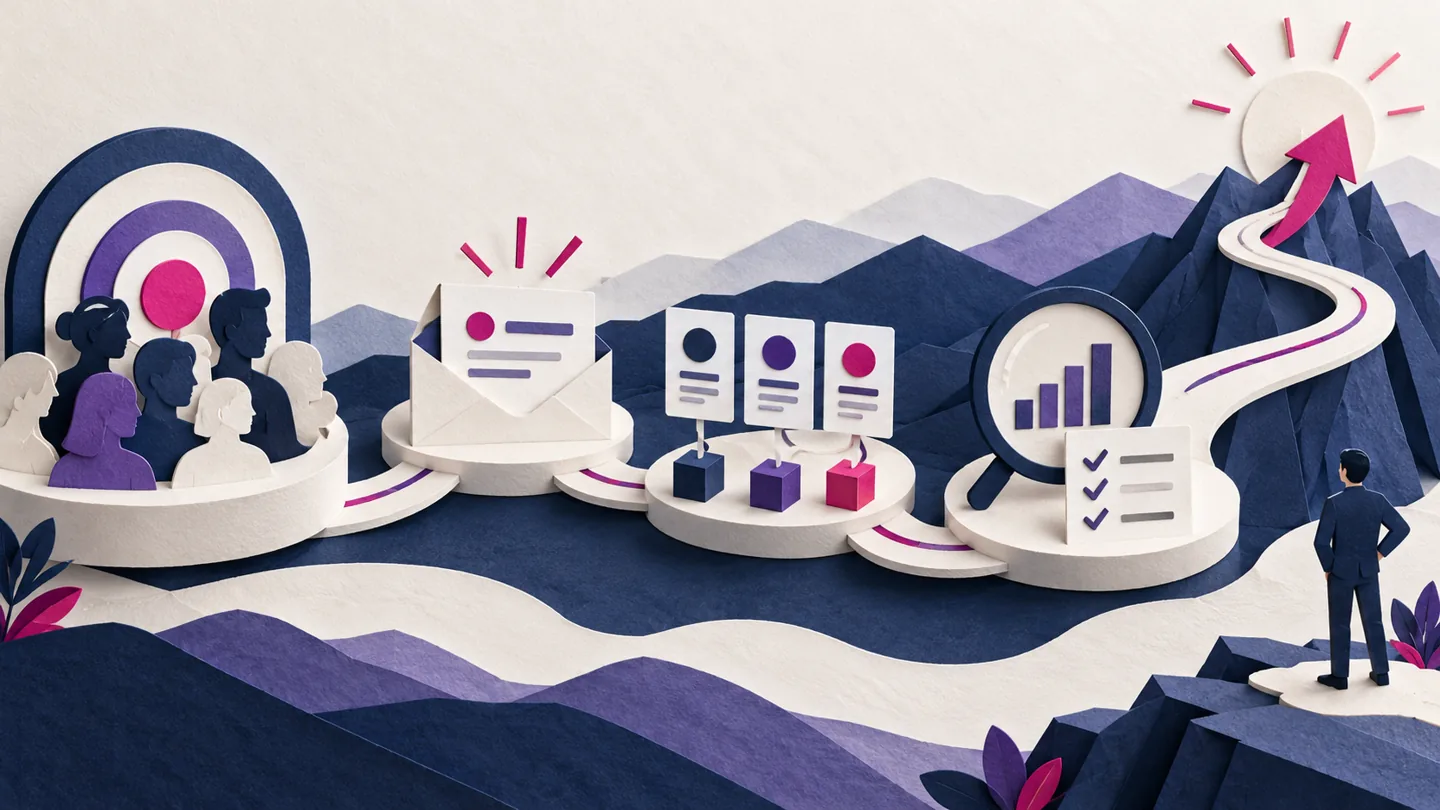 Editorial illustration exploring how to plan a SaaS outbound pilot that produces useful evidence