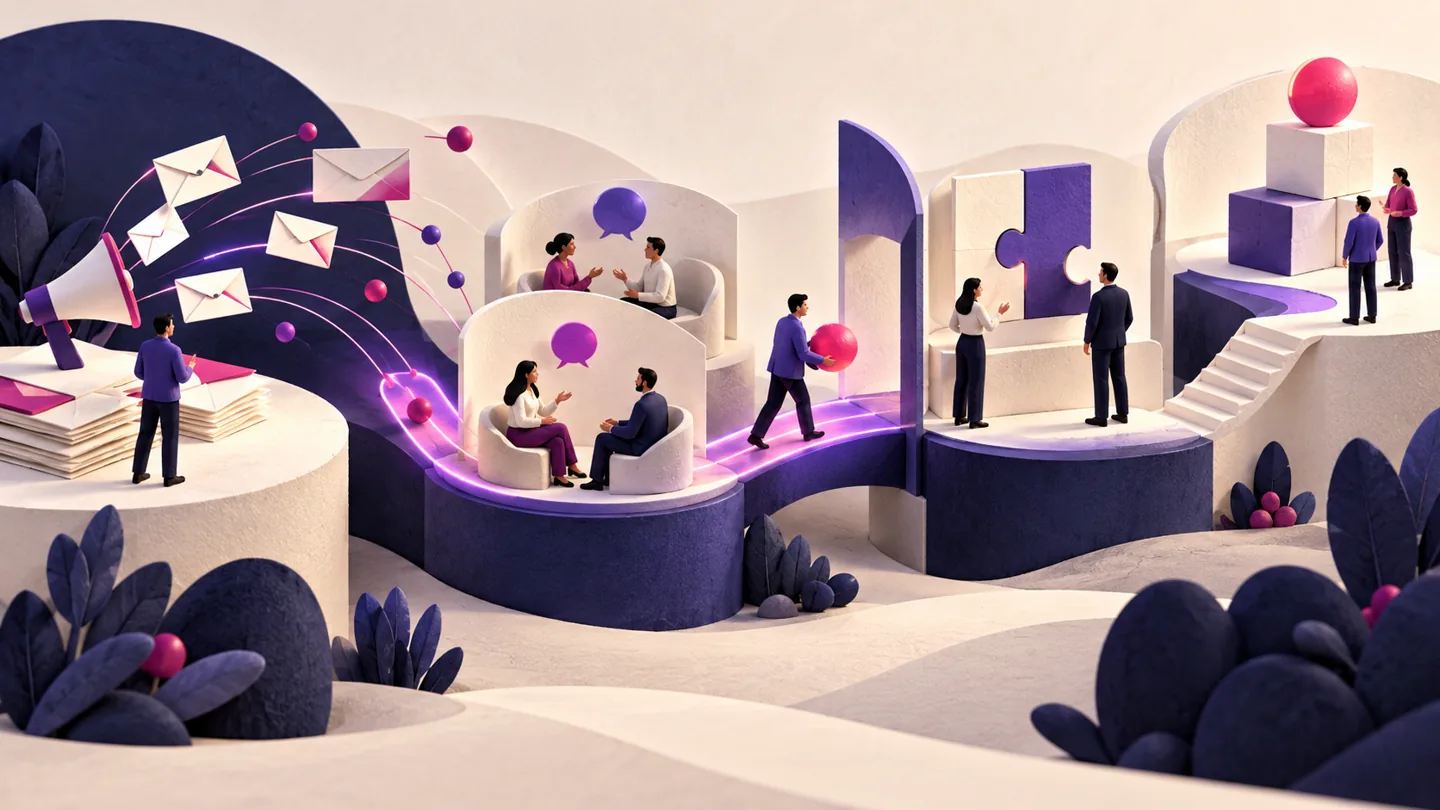 Editorial illustration exploring report agency outbound performance without vanity metrics