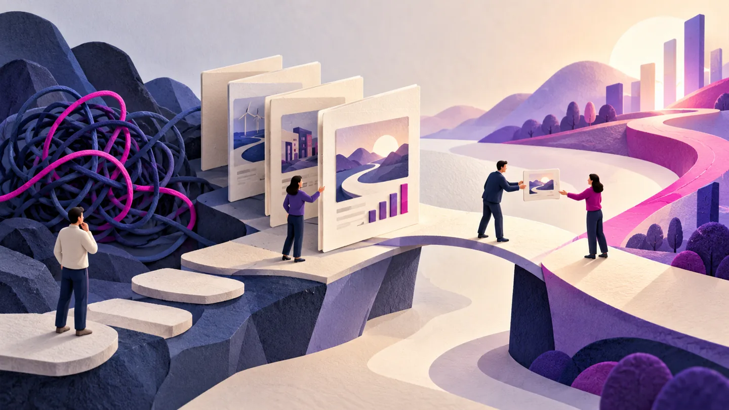 Editorial illustration exploring use agency case studies to support a relevant sales conversation